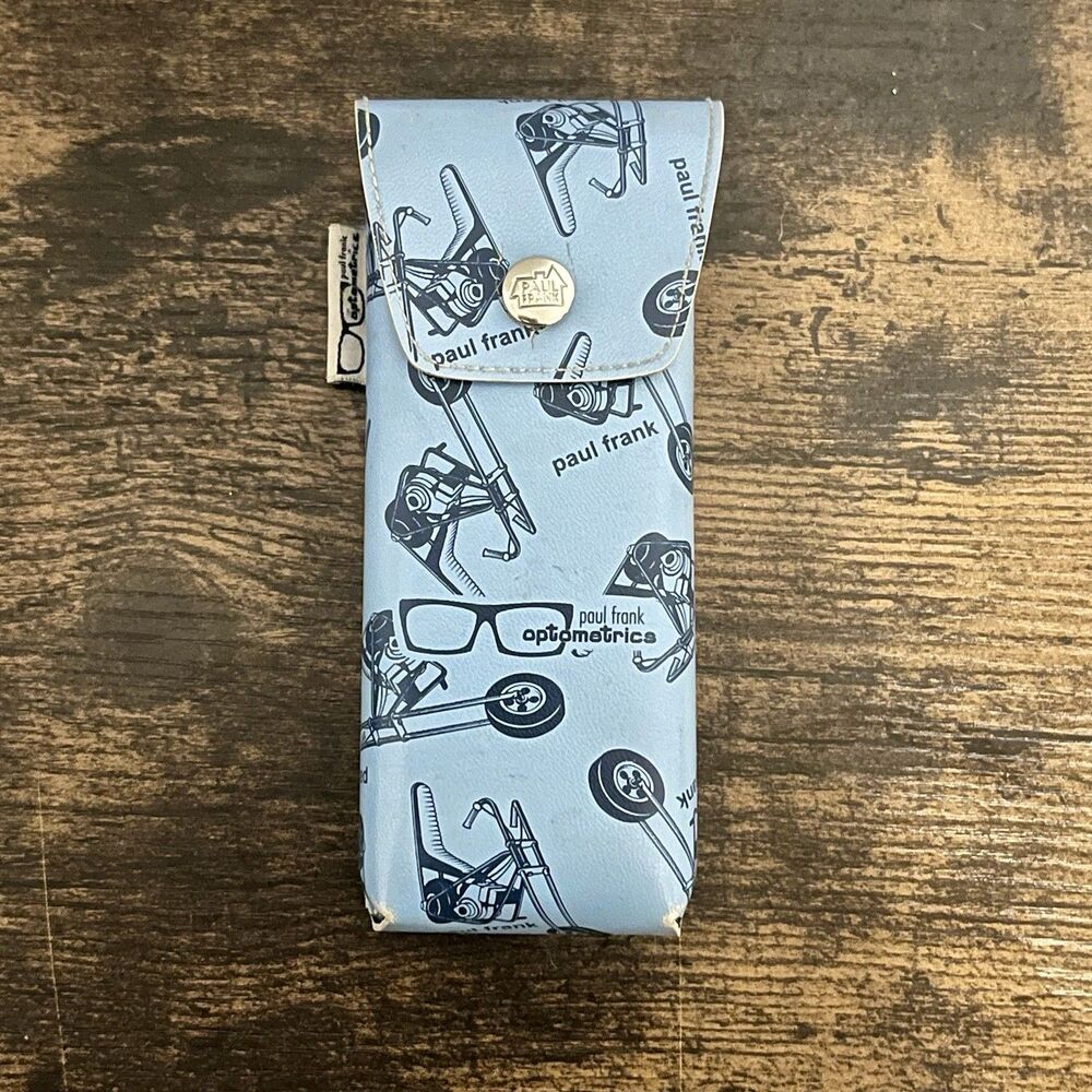 Paul Frank Glasses Case Blue Motorcycle Themed Hard Hard Case Eyewear
